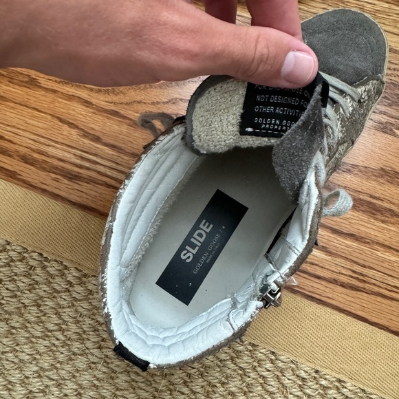 Golden Goose Slide sneakers in crackled suede with leopard print star EU43 - Picture 5 of 6